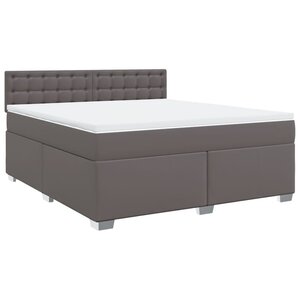 vidaXL Sommier à lattes de lit avec matelas Gris 180x200 cm Similicuir