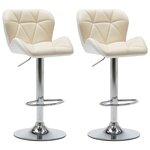 vidaXL Tabourets de bar lot de 2 crème similicuir