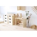 Mini rangement bloc en pin brut ave tiroirs 6 tiroirs m1