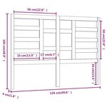 vidaXL Tête de lit 126x4x104 cm Bois massif de pin