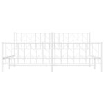 vidaXL Cadre de lit métal avec tête de lit/pied de lit blanc 193x203cm
