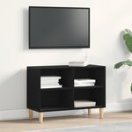 vidaXL Meuble TV en chêne noir - 69.5x30x50 cm  bois d'ingénierie