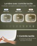 Miroir salle de bain avec éclairage armoire de toilette avec 2 prises ac 2 prises usb 2 étagères réglables coins arrondis 12_0006611