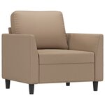 vidaXL Fauteuil avec repose-pied Cappuccino 60 cm Similicuir