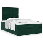 vidaXL Cadre de lit ottoman avec matelas vert foncé 120x200 cm velours