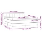 vidaXL Sommier à lattes de lit avec matelas LED Gris foncé 180x200 cm