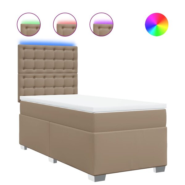 vidaXL Sommier à lattes de lit avec matelas Cappuccino 90x190 cm