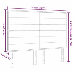 vidaXL Tête de lit Hauteur réglable Manuel Marron foncé 140 cm tissu