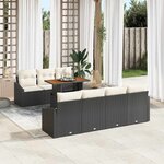 vidaXL Ensemble de canapé de jardin 8 Pièces Noir Poly rotin