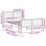 vidaXL Cadre de lit avec tête de lit marron et gris foncé 120 x 200 cm