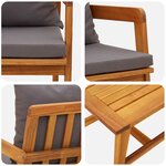 vidaXL Ensemble bistrot Marron 45 x 45 x 38cm Bois d'acacia massif