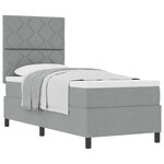 vidaXL Lit à ressorts avec matelas Gris clair 80 x 200 cm tissu