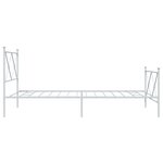 vidaXL Cadre de lit métal avec tête de lit/pied de lit blanc 100x190cm