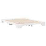 vidaXL Cadre de lit surélevé avec stockage Blanc bois
