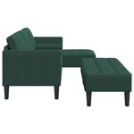 Canapé de jardin vidaXL avec banc et coussins en velours vert foncé