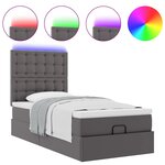 VidaXL Cadre de lit ottoman avec matelas gris 100x200 cm similicuir