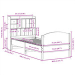 vidaXL Lit bibliothèque sans matelas 75x190 cm bois de pin massif