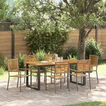 vidaXL Ensemble de salle à manger pour jardin 7 Pièces Gris