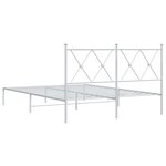 vidaXL Cadre de lit métal sans matelas et tête de lit blanc 135x190 cm