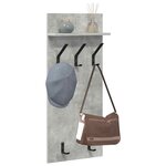 vidaXL Porte-manteau mural avec étagère Gris béton 40 x 10 x 90 cm