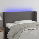 vidaXL Tête de lit à LED Gris 93x16x78/88 cm Similicuir