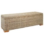 vidaXL Boîte de rangement 110 cm Rotin kubu naturel et acajou solide