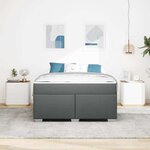 vidaXL Cadre de lit Gris foncé 160 x 200 cm tissu