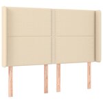 vidaXL Tête de lit avec oreilles Crème 147x16x118/128 cm Tissu