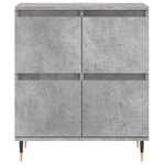vidaXL Buffets 2 Pièces gris béton bois d'ingénierie