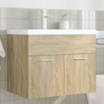 vidaXL Armoire lavabo de salle de bain et vasque et robinet intégrés