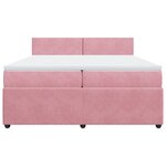 vidaXL Sommier à lattes de lit avec matelas Rose 200x200 cm Velours