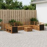 vidaXL Ensemble de canapés d'extérieur 8 Pièces Naturel