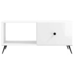vidaXL Table basse Blanc brillant 90 x 50 x 40 cm Bois d'ingénierie