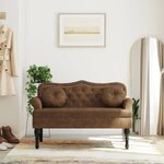 vidaXL Banc avec coussins marron 120 5x65x75 cm similicuir daim
