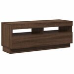 vidaXL Meuble TV avec lumières LED chêne marron 100x35x40 cm
