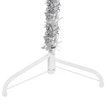 vidaXL Demi sapin de Noël artificiel mince avec support Argenté 180 cm