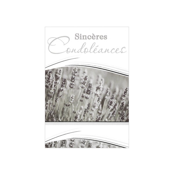 Carte de voeux - condoléances - sincères condoléances - lavande