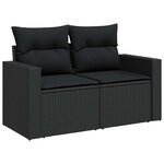 vidaXL Salon de jardin 11 Pièces avec coussins noir résine tressée