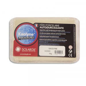 Pâte porcelaine autodurcissante blanc nacré - 1kg - kaolyne solargil