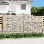 vidaXL Paniers à gabions arqués 3 Pièces 400x50x200/220 cm Fer galvanisé