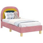 vidaXL Cadre de lit pour tout-petit avec tête de lit Rose 70 x 140 cm