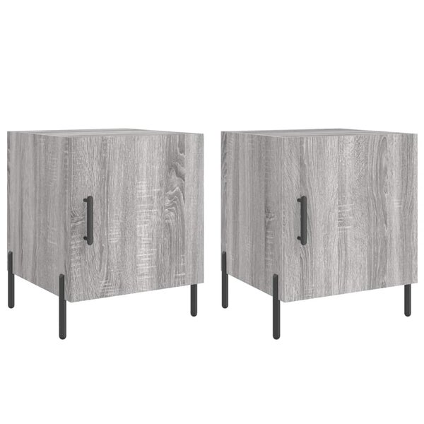vidaXL Tables de chevet 2 Pièces sonoma gris 40x40x50cm bois d'ingénierie