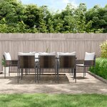 vidaXL Ensemble à manger de jardin 9 Pièces coussins résine tressée acier