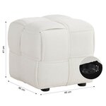 Pouf Bouclé Beige Tabouret Petit