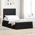 vidaXL Lit avec rangement et LED avec LED Noir 120 x 190 cm Polyester