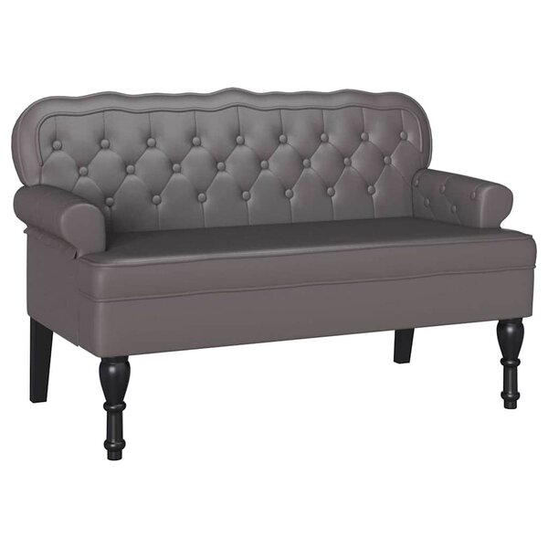 vidaXL Banc Chesterfield Gris 119 5 x 64 5 x 75 cm Cuir synthétique