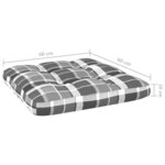 Vidaxl coussins de palette 2 pièces motif à carreaux gris tissu