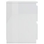 vidaXL Tables de chevet 2 Pièces Blanc brillant Bois d’ingénierie
