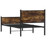 vidaXL Cadre de lit en métal sans matelas chêne fumé 90x190 cm