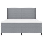 vidaXL Lit à ressort LED avec matelas Gris clair 180 x 200 cm tissu